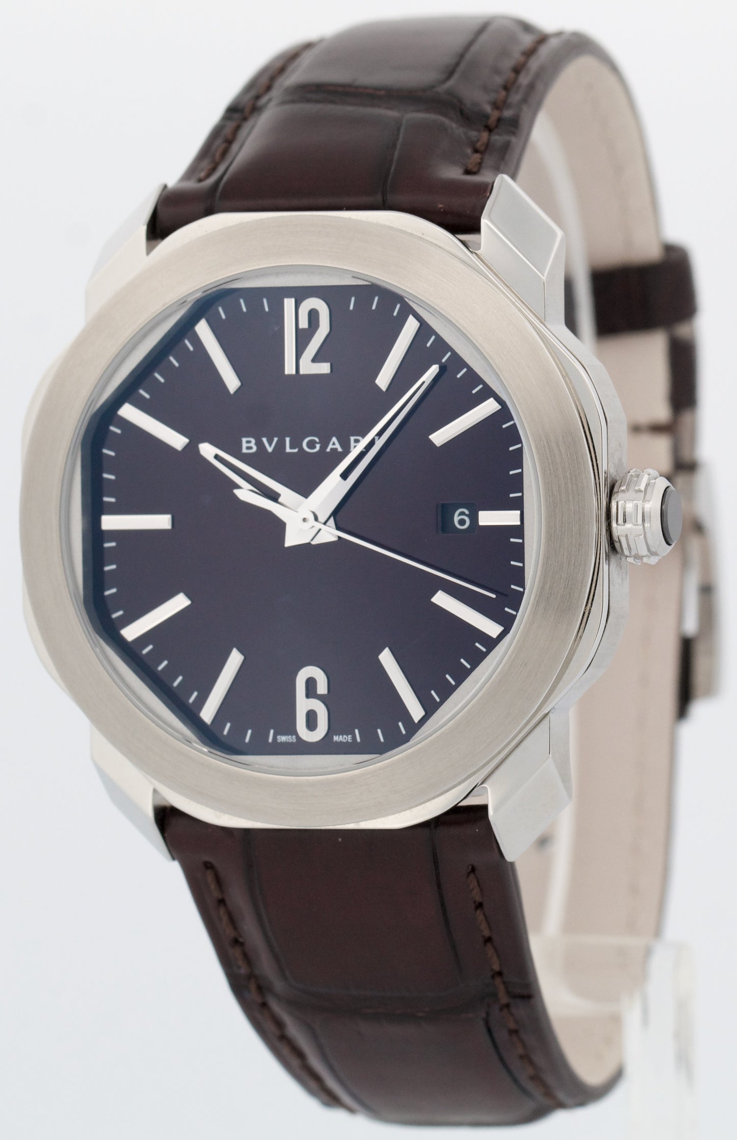 NEW 2025 PAPERS BVLGARI Bulgari 41mm Octo Roma BLACK OC41C1SLD Watch OC 41 S BOX