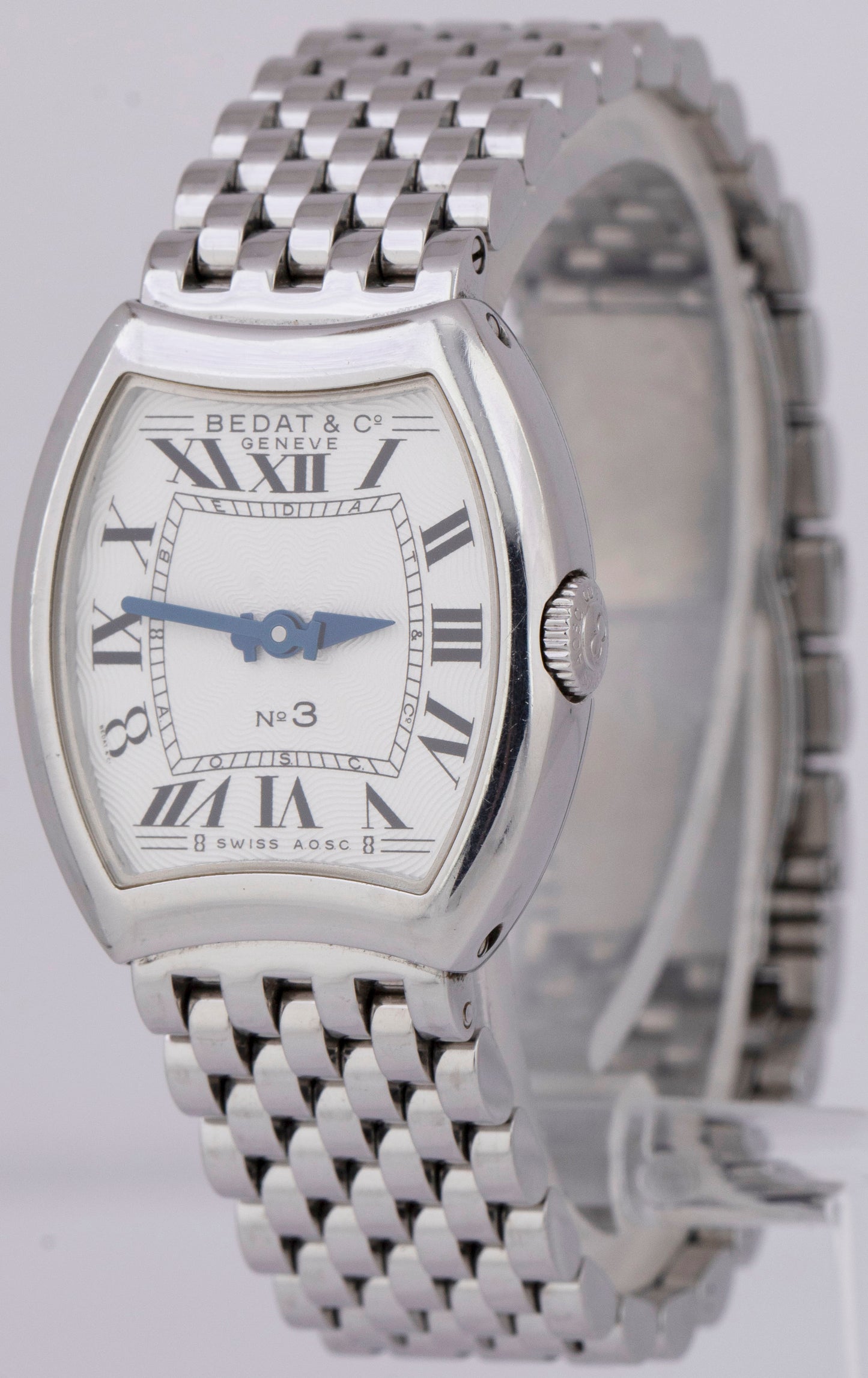 Ladies Bedat & Co No. 3 Stainless Steel White 24.5mm Guilloche Quartz Watch 304