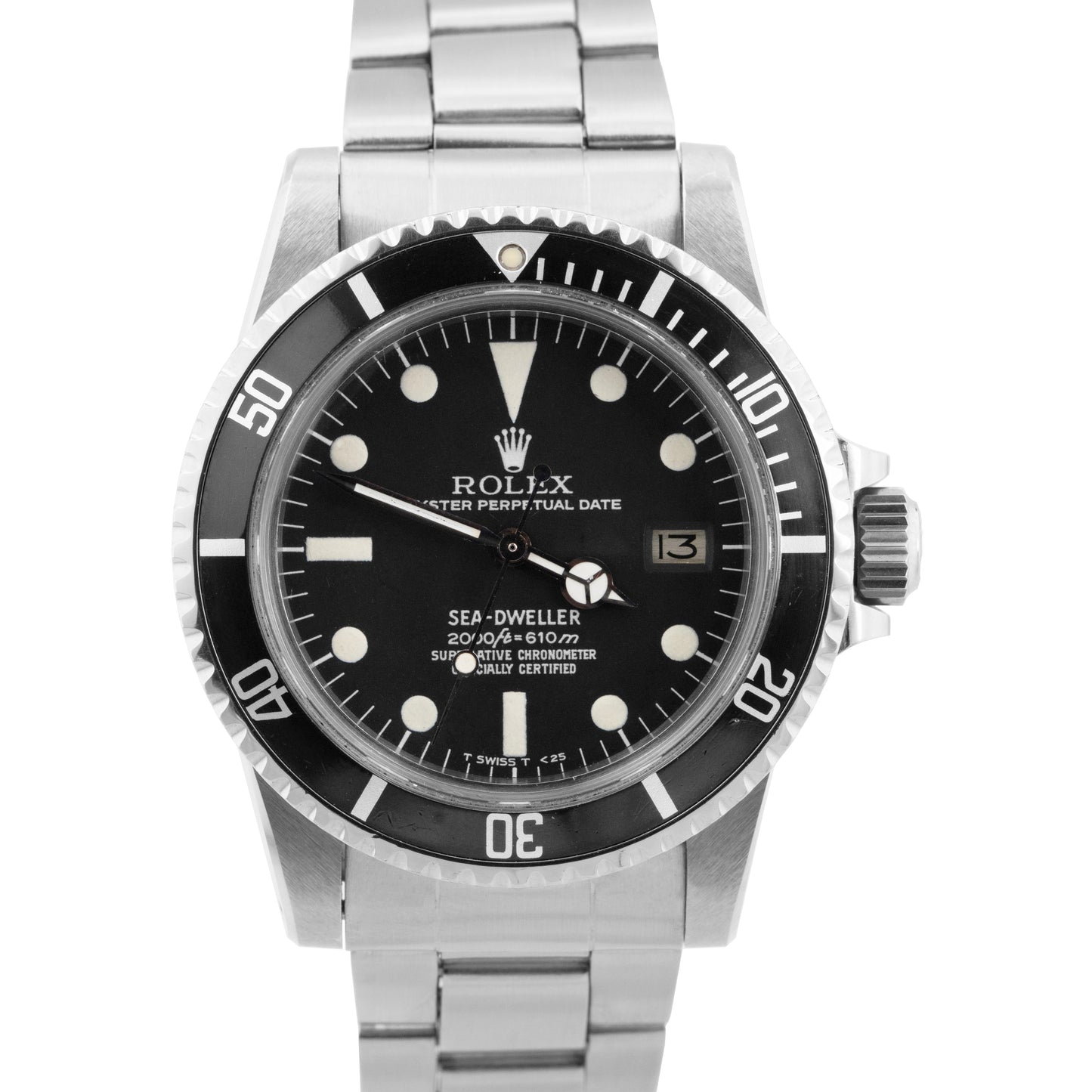 1978 PAPERS Rolex Sea-Dweller MK2 RAIL DIAL 40mm Stainless Steel Watch 1665 BOX