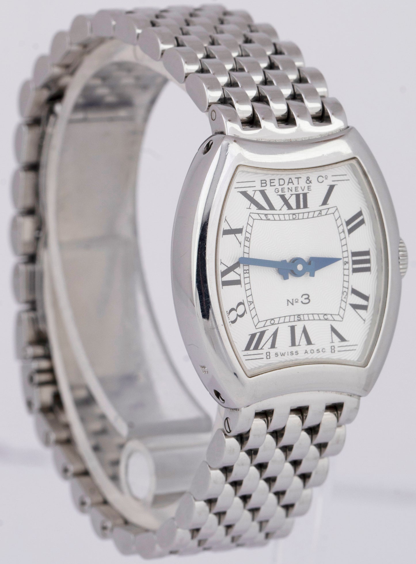 Ladies Bedat & Co No. 3 Stainless Steel White 24.5mm Guilloche Quartz Watch 304