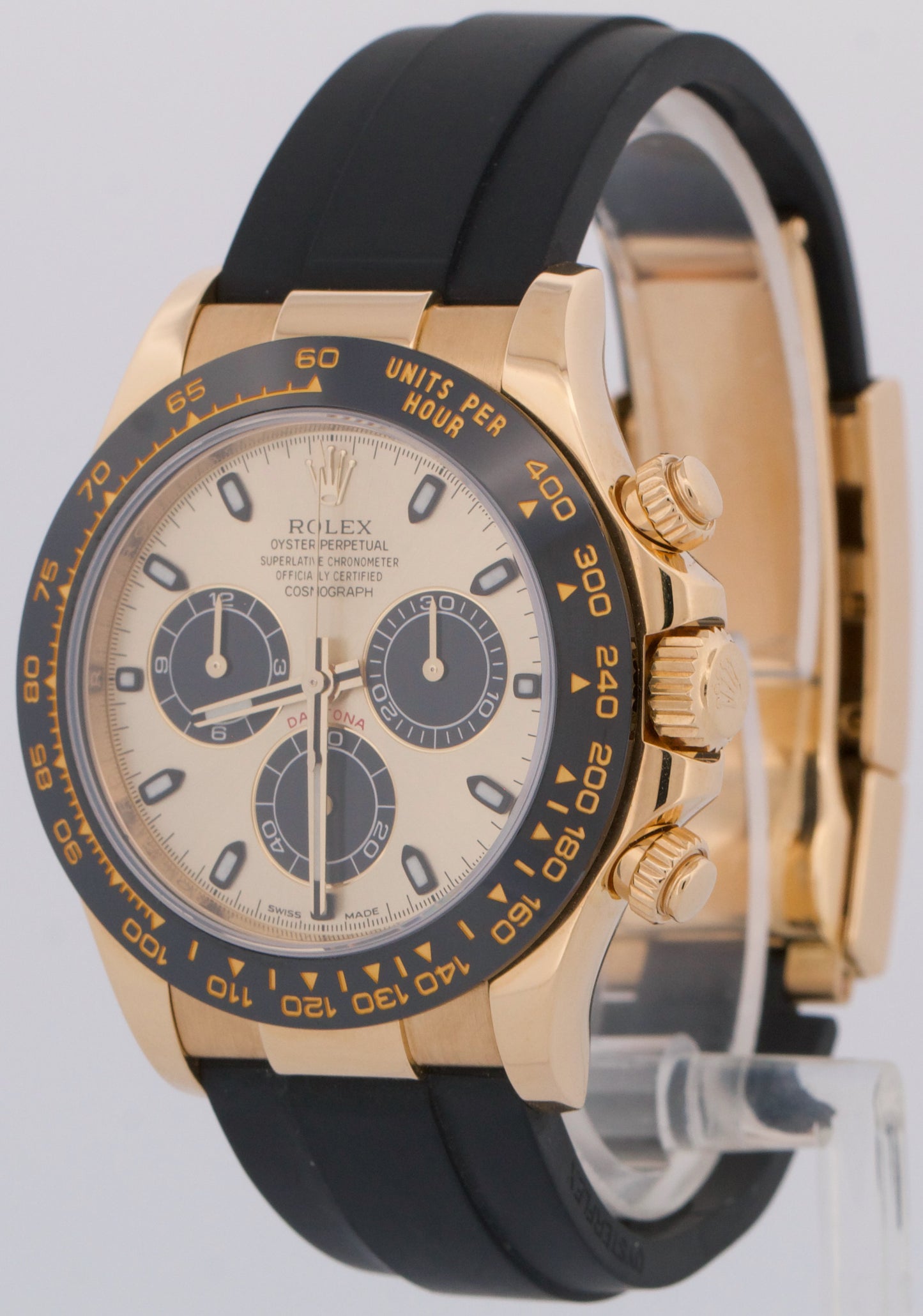 MINT Rolex Daytona 18K Gold CHAMPAGNE Pikachu YML Oysterflex 116518 LN Watch BOX