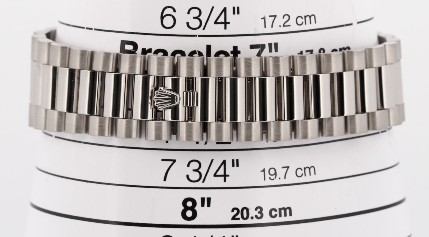 2025 CPO Rolex Day-Date President 40mm RHODIUM TAPESTRY 18K Gold 228239 BOX