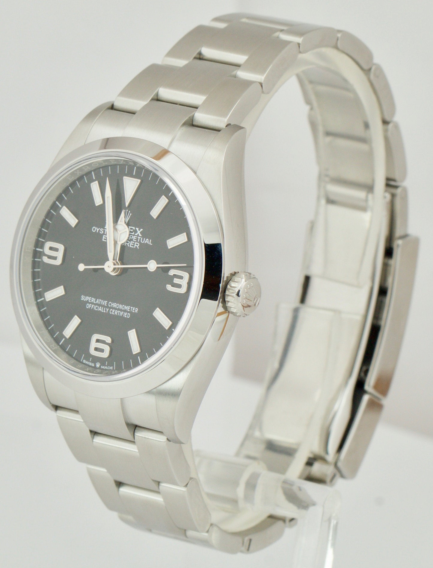 MINT 2022 Rolex Explorer I Black 36mm Stainless Steel Oyster Watch 124270 B+P