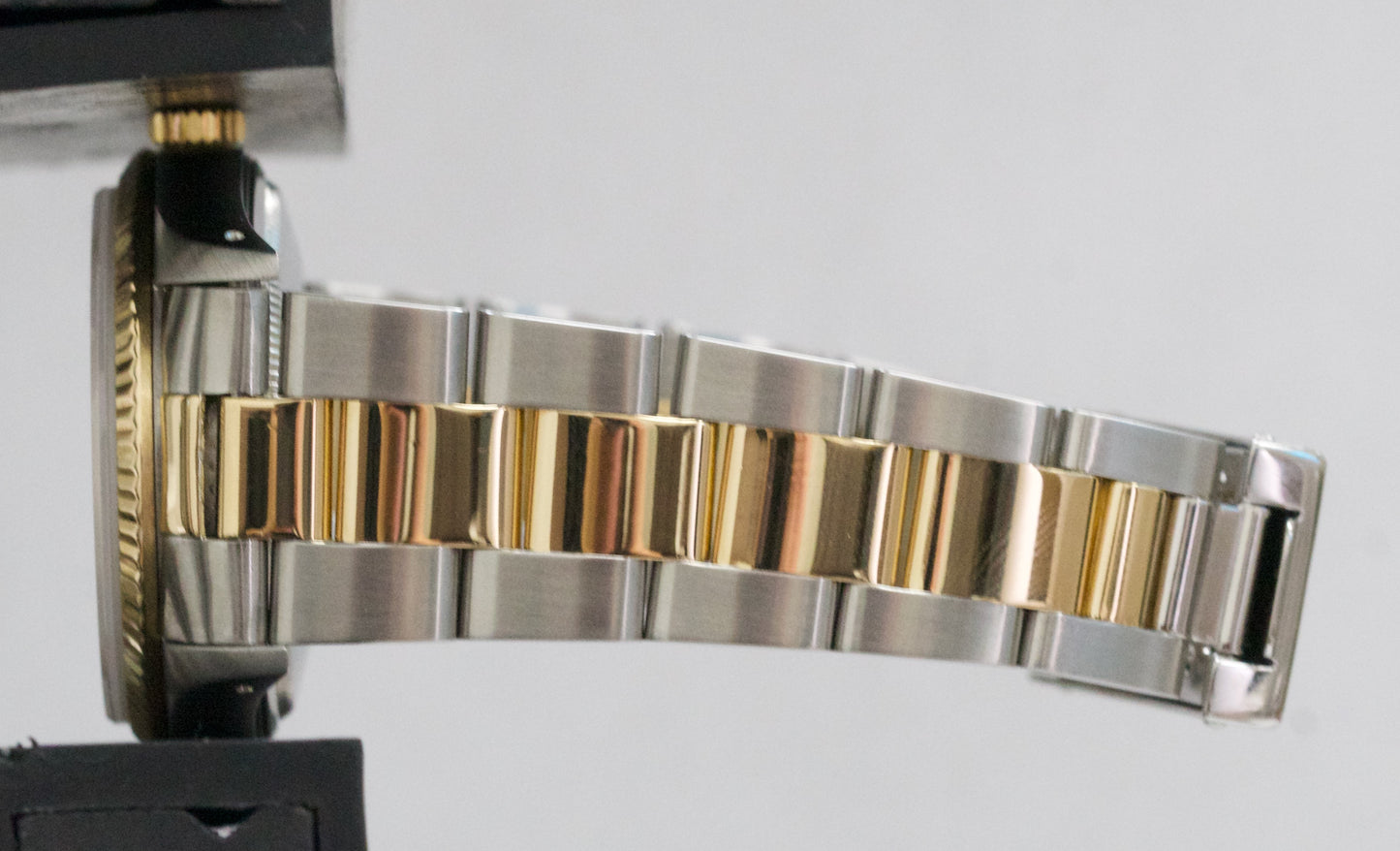 MINT Rolex Oyster Perpetual WHITE ROMAN Buckley 18K Gold Steel Oyster 34mm 14233