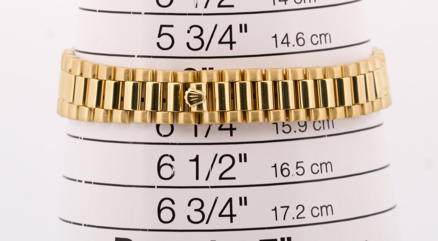 VINTAGE Ladies Rolex DateJust President 26mm CHAMPAGNE DIAMOND 18K Gold 69138