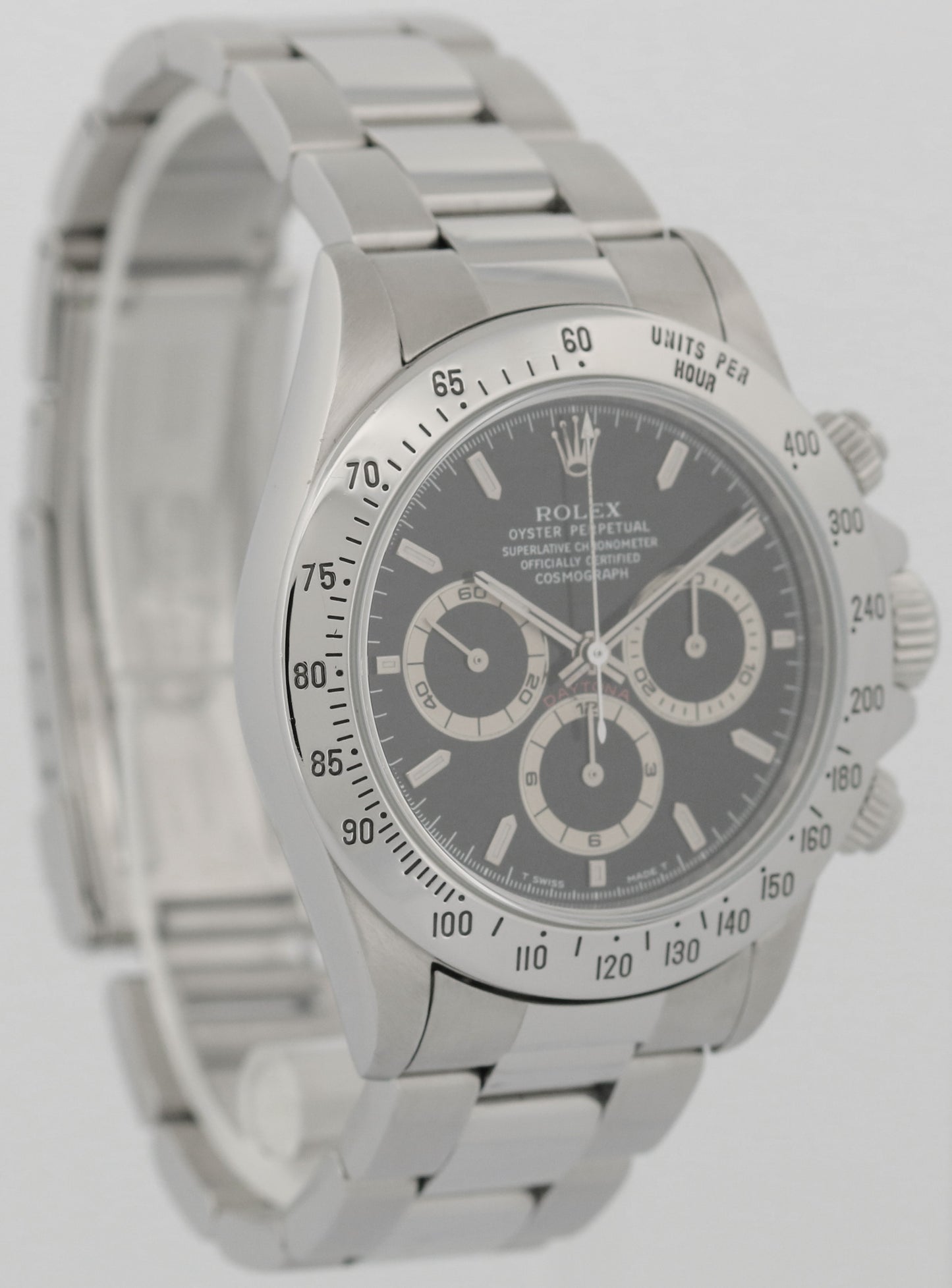 1996 Rolex Daytona Cosmograph ZENITH BLACK PATINA Chronograph 40mm 16520 Watch