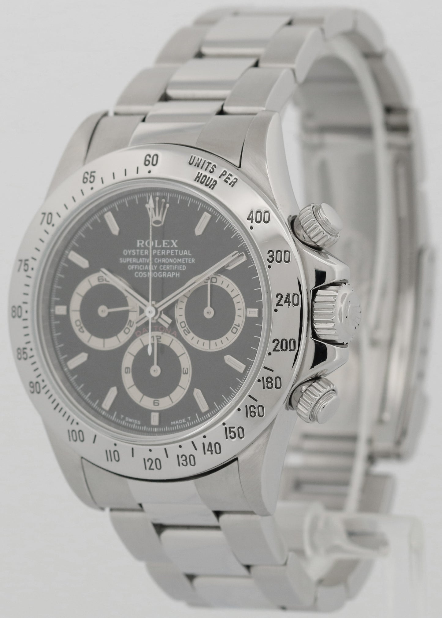 1996 Rolex Daytona Cosmograph ZENITH BLACK PATINA Chronograph 40mm 16520 Watch