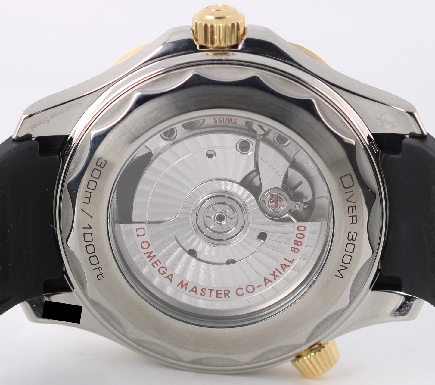 Omega Seamaster Two-Tone Gold Steel Black Wave 42mm 210.22.42.20.01.001 Watch