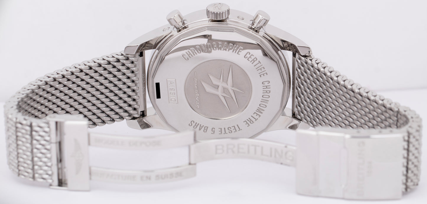 Breitling Transocean Chronograph 1461 Moonphase Steel 43mm Black Watch A19310