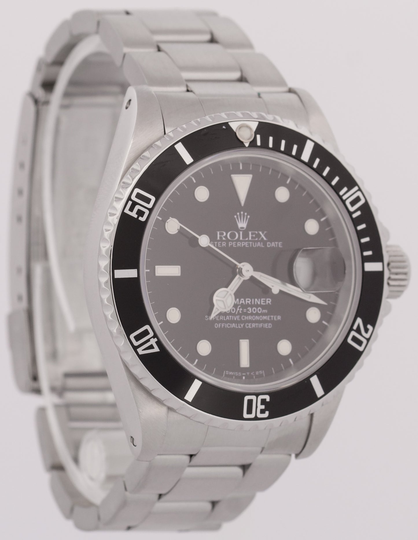1990 Rolex Submariner Date Black Stainless 40mm Oyster Automatic 16610 Watch