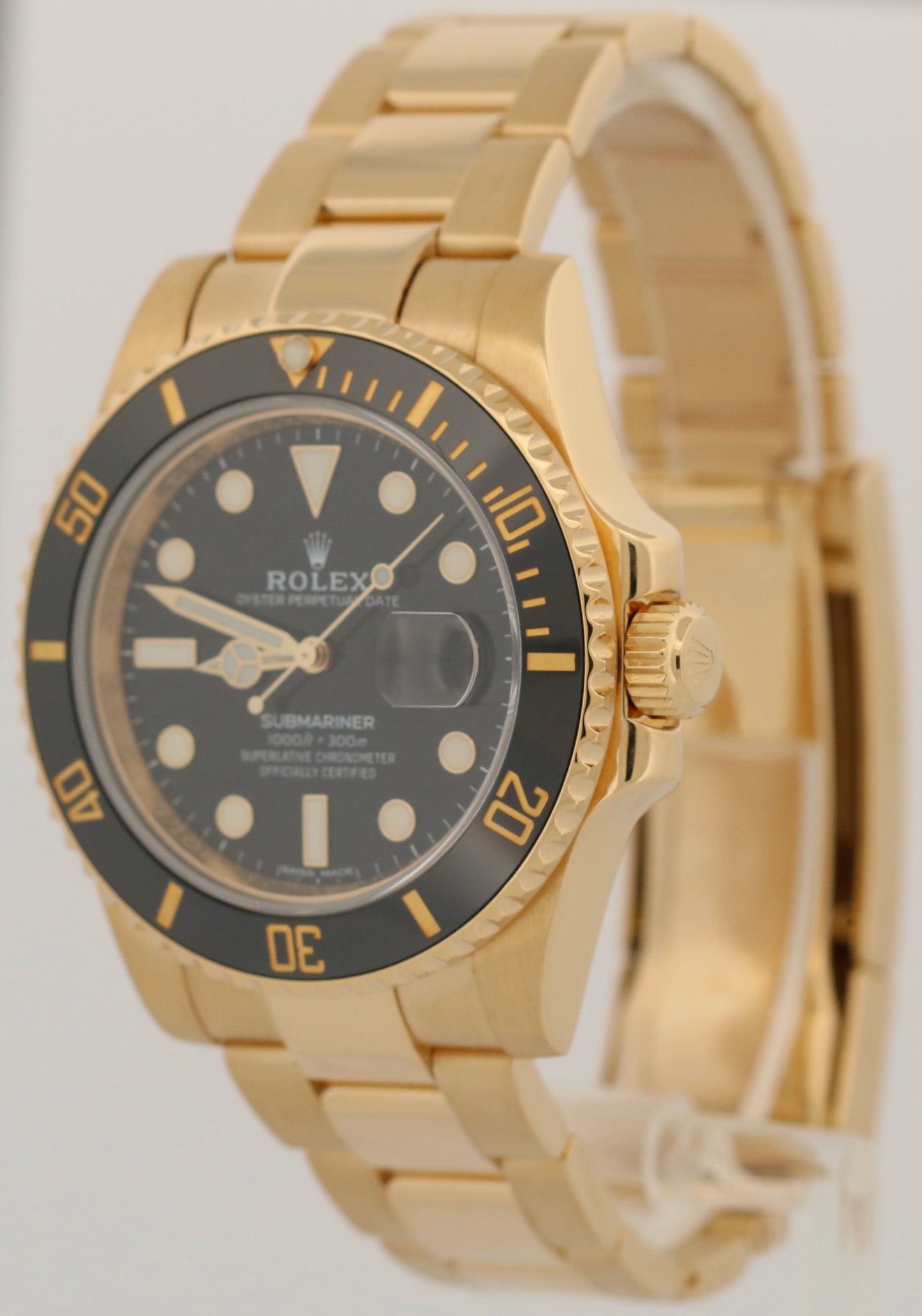Rolex Submariner Date Ceramic 18K Yellow Gold BLACK 40mm Oyster Watch 116618 BOX