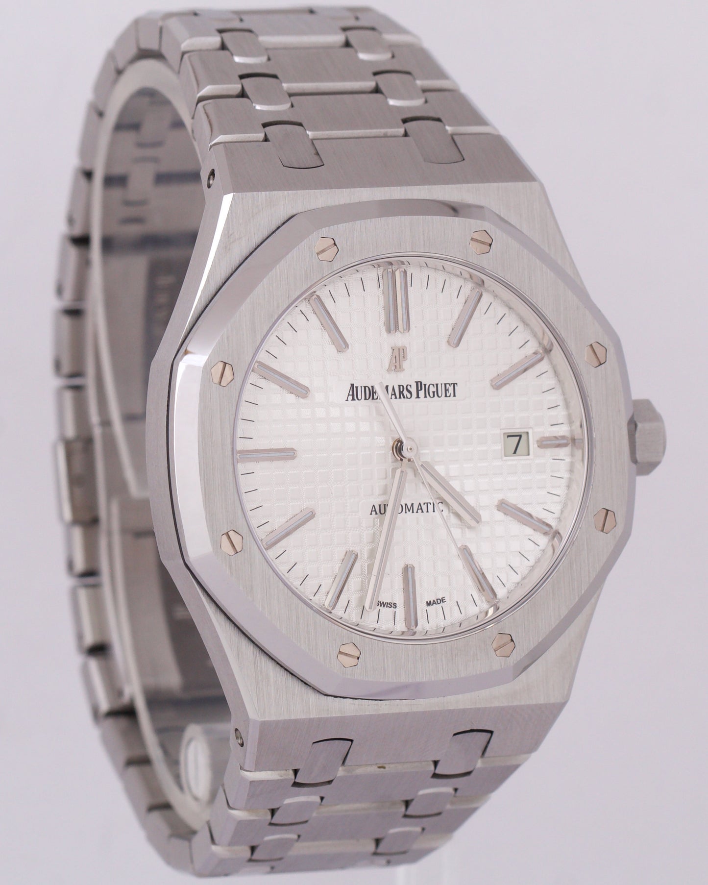 MINT Audemars Piguet Royal Oak White Steel 41mm Watch 15400ST.OO.1220ST.02