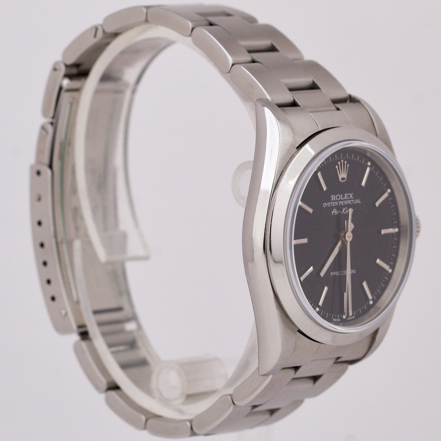 Rolex Air-King Precision BLACK Stainless Steel 34mm Automatic Watch 14000M