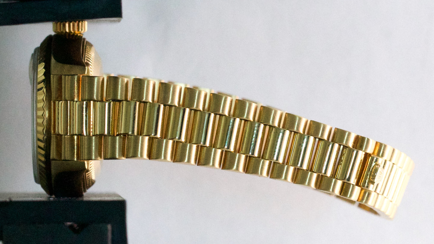 Ladies Rolex DateJust President 26mm FACTORY CHAMPAGNE DIAMOND 18K 69178 BOX