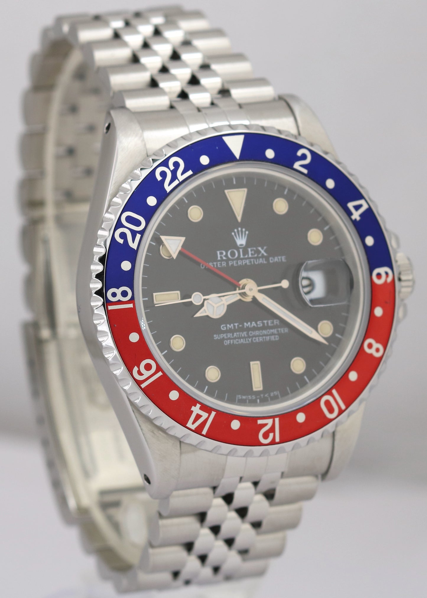 Rolex GMT-Master PEPSI Blue Red Stainless Steel Black 40mm 16700 JUBILEE Watch