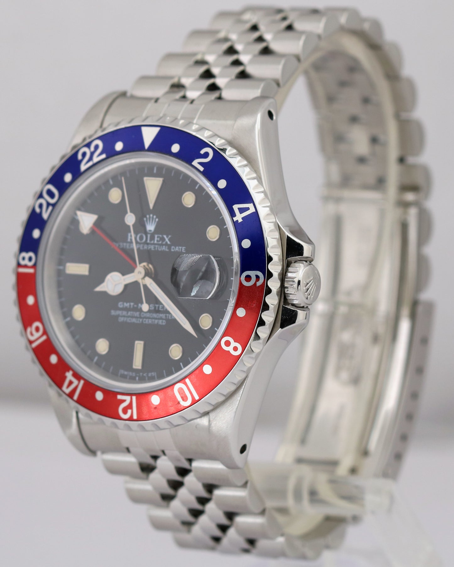 Rolex GMT-Master PEPSI Blue Red Stainless Steel Black 40mm 16700 JUBILEE Watch