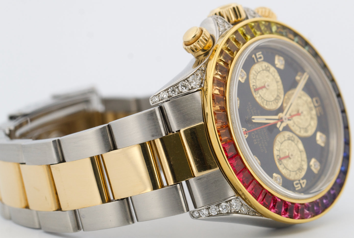 Rolex Daytona Cosmograph BLACK DIAMOND Two-Tone 18K Gold RAINBOW Steel 16523
