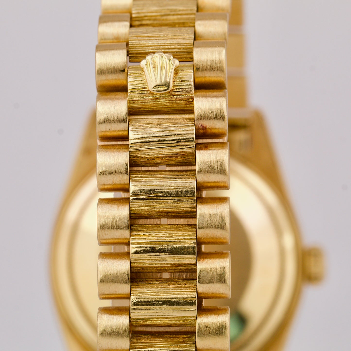 Rolex Day-Date President 36mm DIAMOND Champagne BARK 18K Yellow Gold Watch 18078