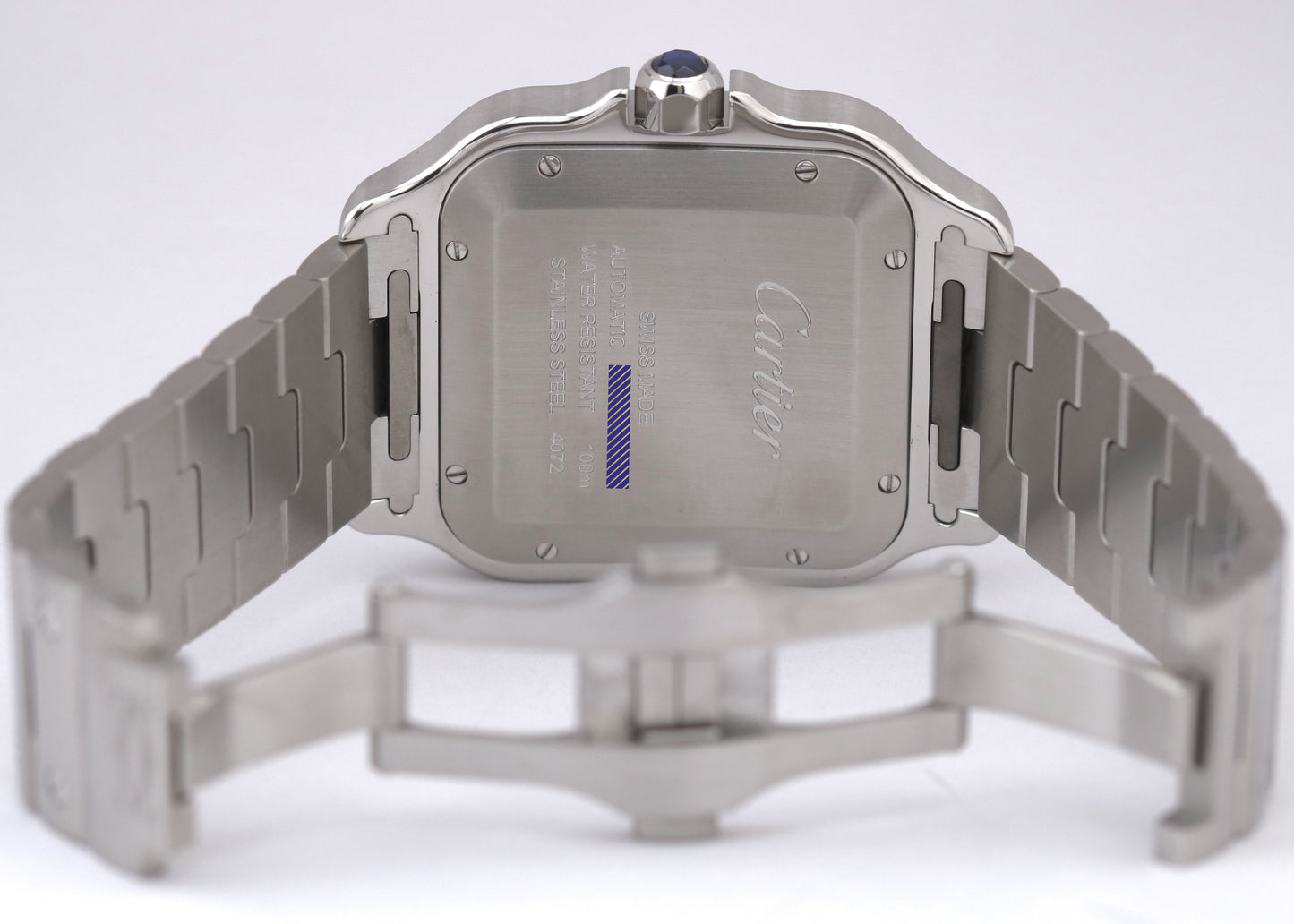 MINT Cartier Santos 40mm BLUE Roman 4072 WSSA0030 Stainless Steel Watch