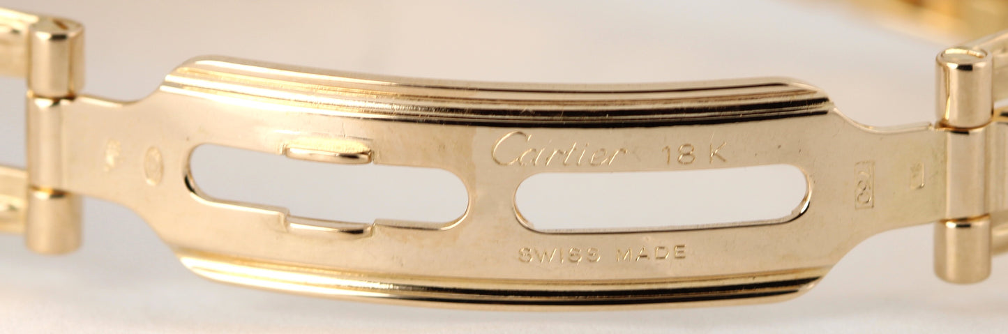Cartier Panthere Vendome 18k Yellow Gold Silver Roman 30mm 883964 Quartz Watch