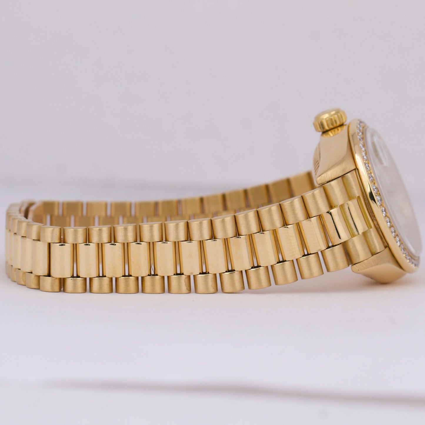 Ladies Rolex DateJust President 26mm MOTHER OF PEARL DIAMOND Yellow Gold 69178