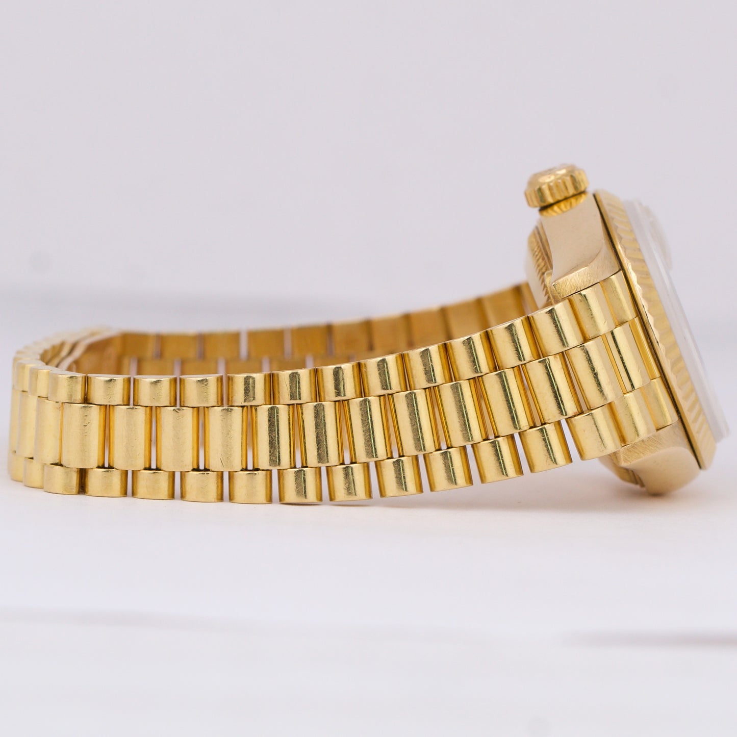 Ladies Rolex DateJust President 26mm FACTORY CHAMPAGNE DIAMOND 18K Gold 69178