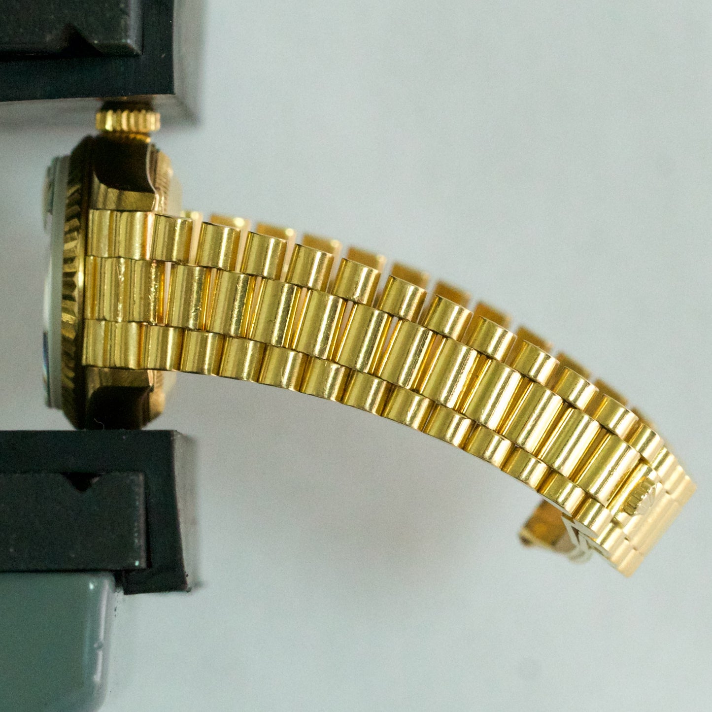 Ladies Rolex DateJust President 26mm FACTORY CHAMPAGNE DIAMOND 18K Gold 69178
