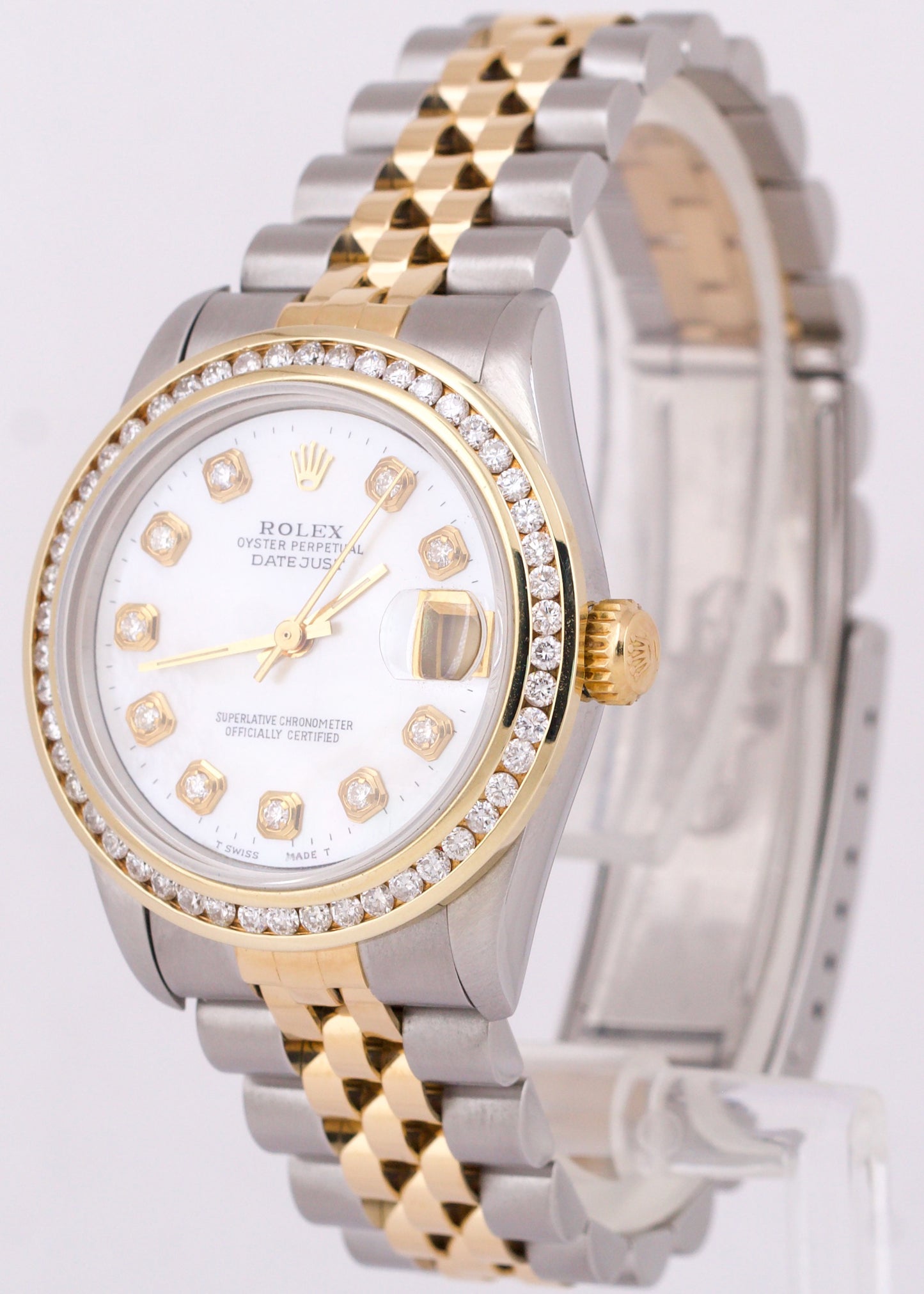 Rolex DateJust 31mm Midsize Two-Tone MOP DIAMOND Steel 18K Yellow Gold 68273 BOX