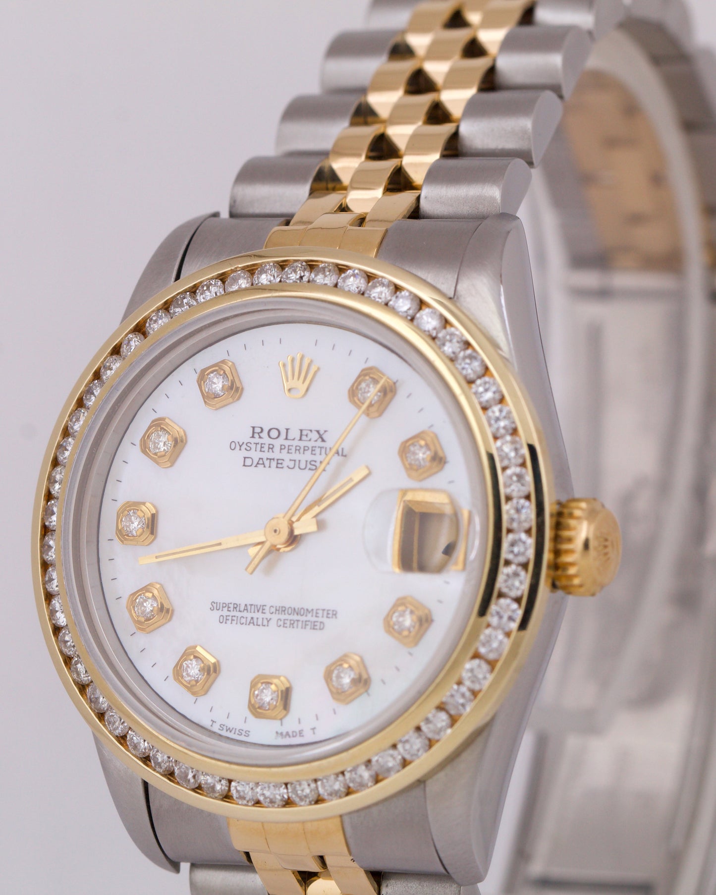 Rolex DateJust 31mm Midsize Two-Tone MOP DIAMOND Steel 18K Yellow Gold 68273 BOX