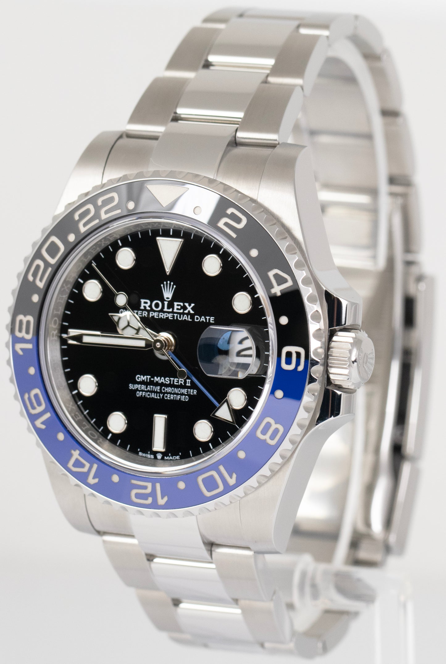 MINT NEW PAPERS Rolex GMT-Master II Blue BATMAN Oyster 40mm 126710 BLNR BOX