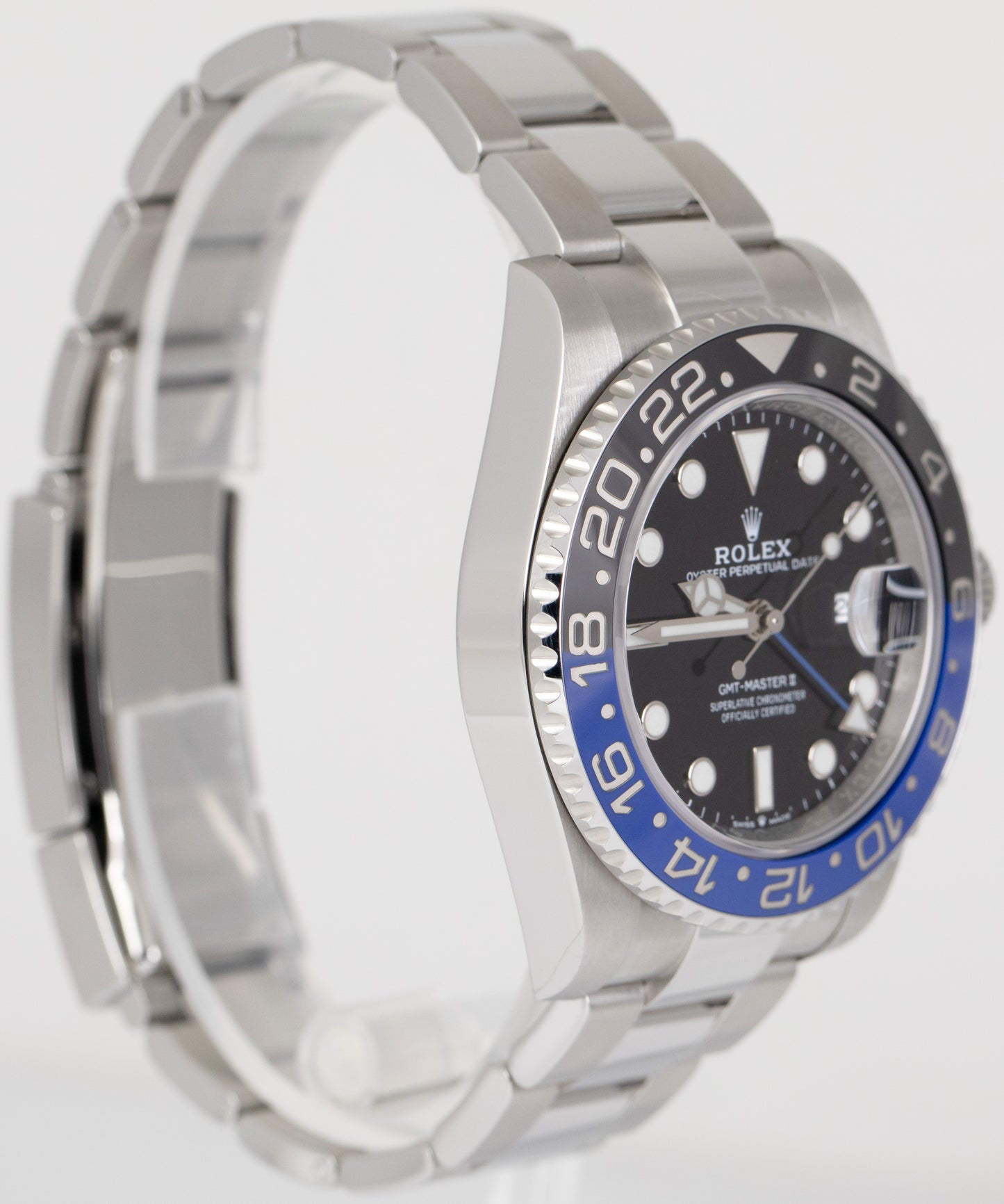 MINT NEW PAPERS Rolex GMT-Master II Blue BATMAN Oyster 40mm 126710 BLNR BOX