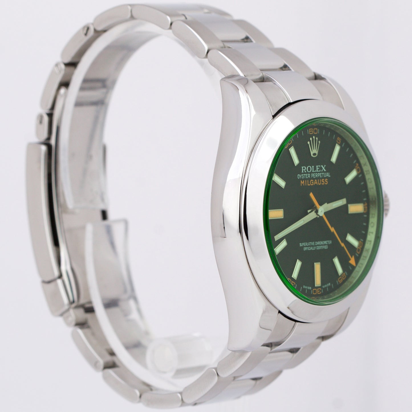 Rolex Milgauss Green Anniversary BLACK Stainless Steel Oyster 40mm 116400GV