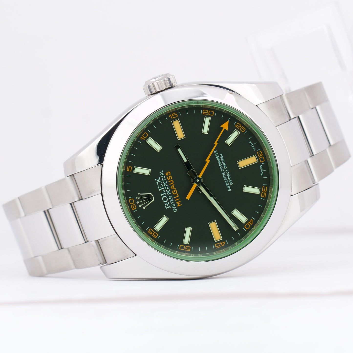 Rolex Milgauss Green Anniversary BLACK Stainless Steel Oyster 40mm 116400GV