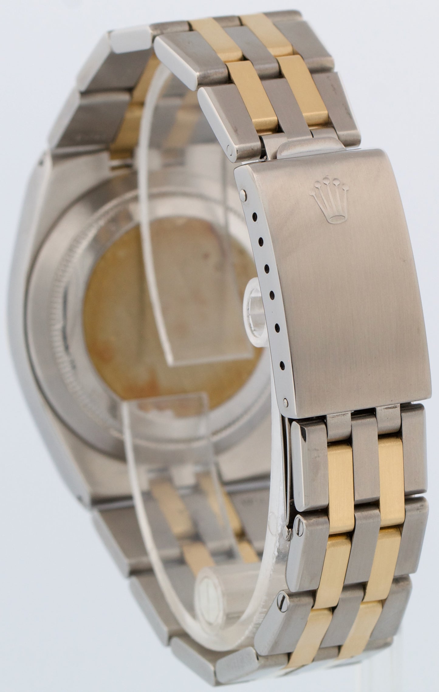 Rolex Oysterquartz DateJust 36mm BLUE Two-Tone 18K Yellow Gold Steel Watch 17013