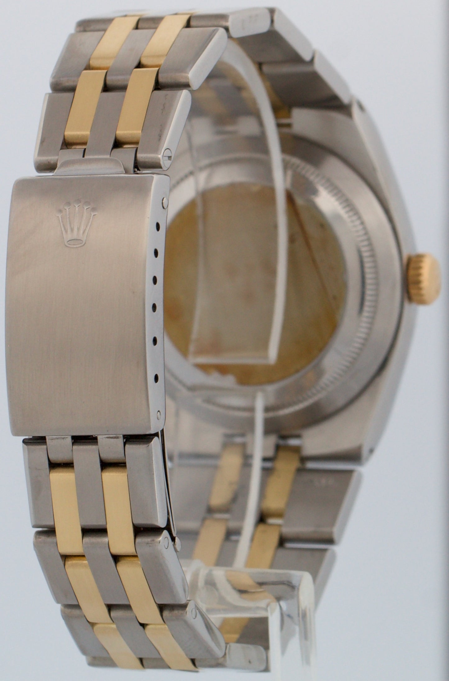 Rolex Oysterquartz DateJust 36mm BLUE Two-Tone 18K Yellow Gold Steel Watch 17013