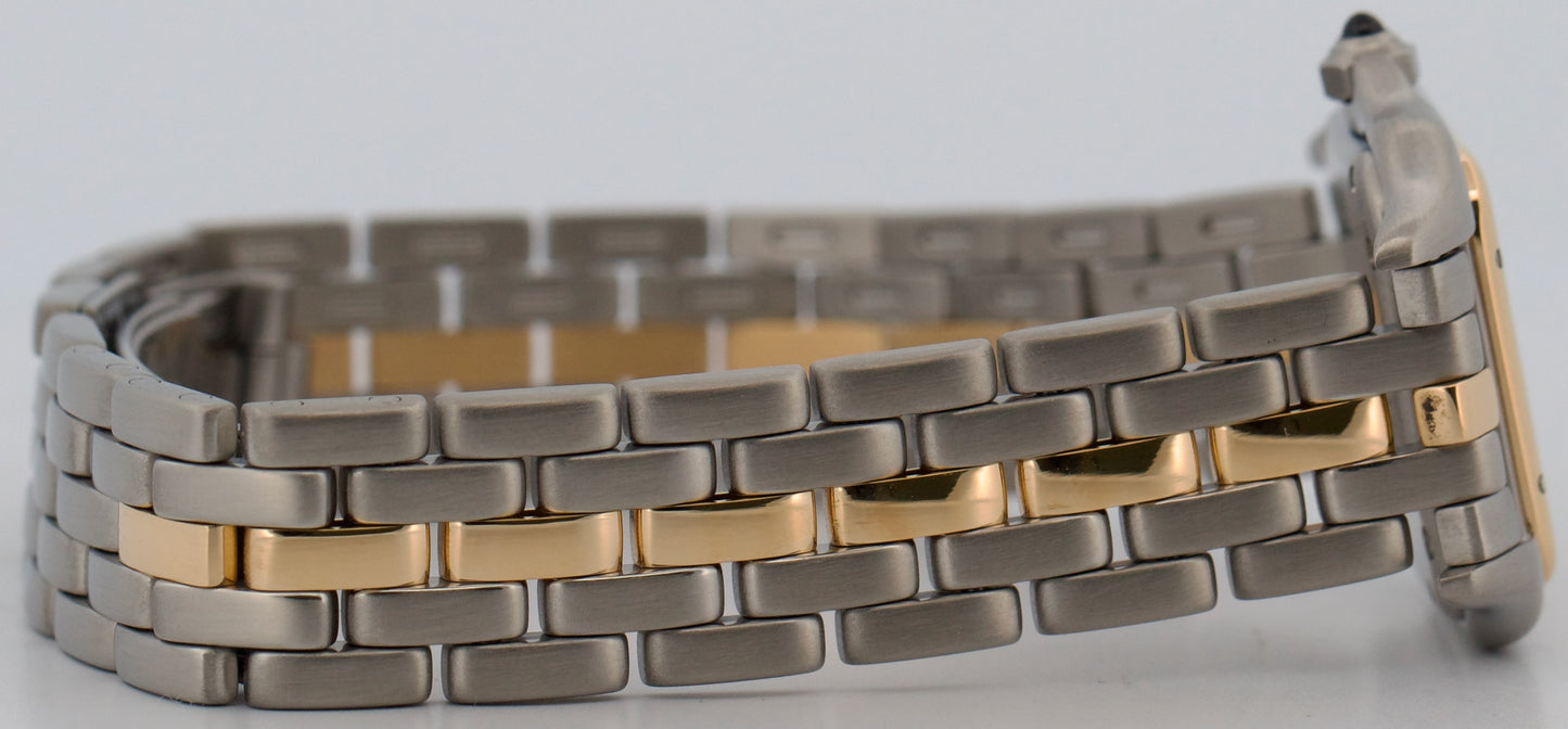 Ladies Cartier Panthere Small ONE ROW 18K Steel 22mm Quartz 1057917 W25029B5
