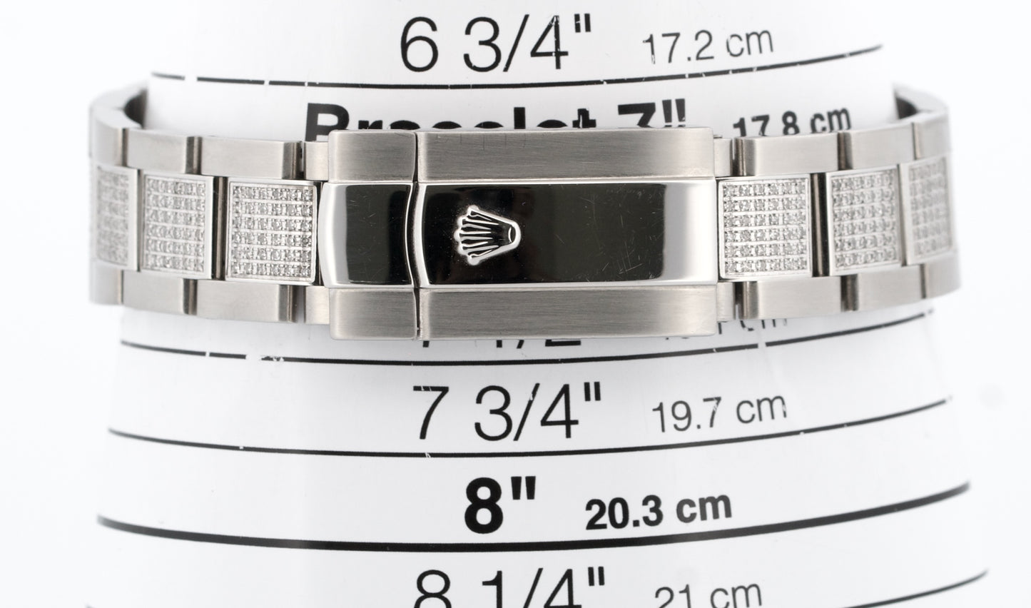 Rolex DateJust II 41mm 116300 Silver Pave Diamond Stainless Steel Oyster Watch