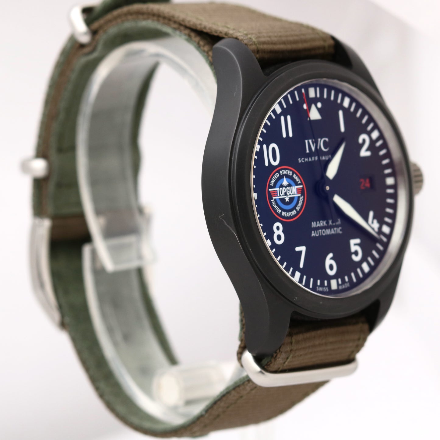 2022 IWC Pilot Mark XVIII TOP GUN SFTI Black Ceramic PAPERS 41mm IW324712 B+P