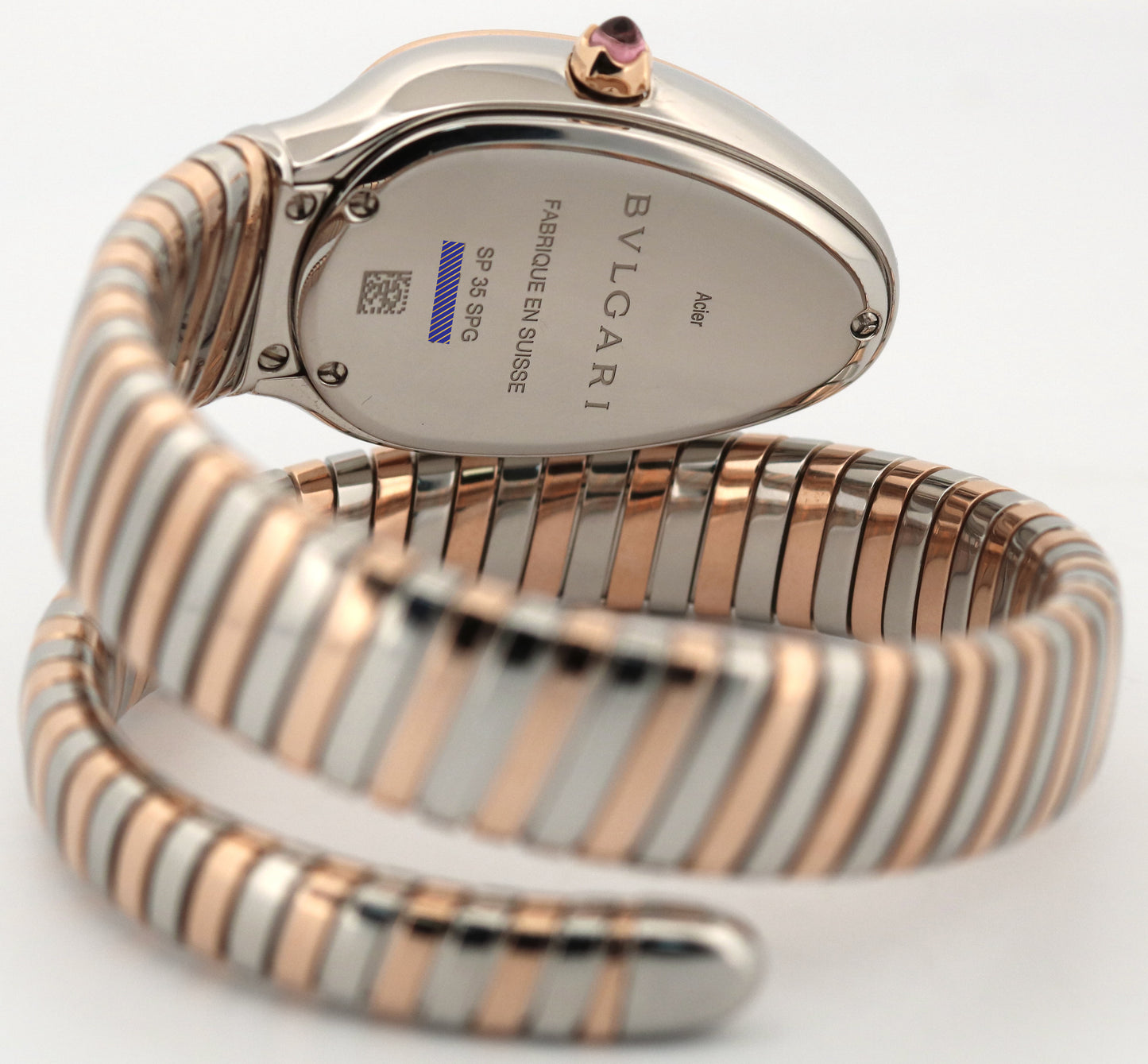 2024 PAPERS BVLGARI Bulgari Serpenti Tubogas 35mm 18K Rose Gold Steel 102123 BOX