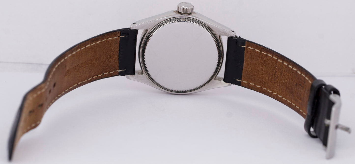 VINTAGE 1953 Rolex Oyster White 32mm Stainless Steel Manual Wind 6244 Watch