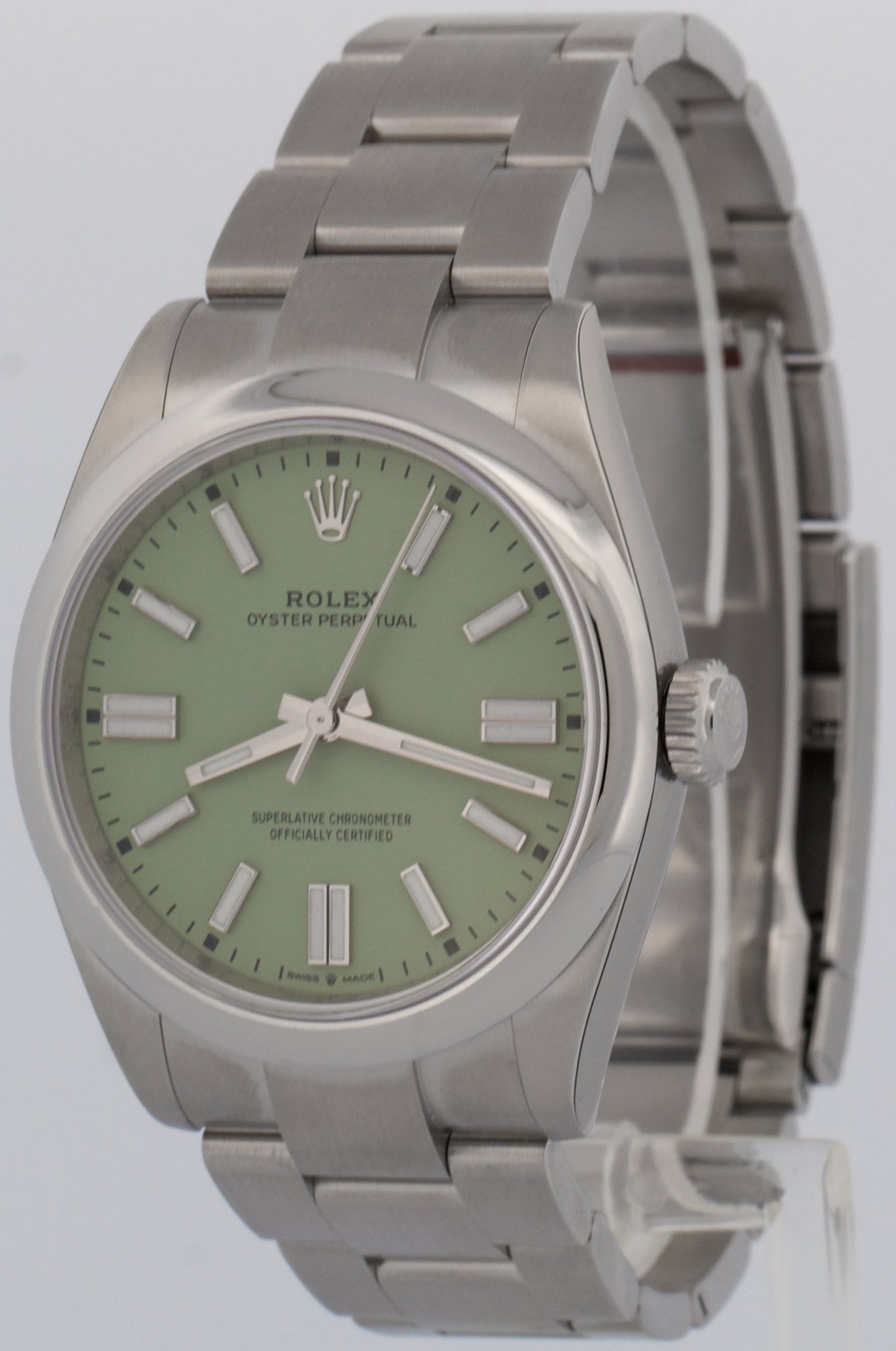 NEW STICKERED 2025 Rolex Oyster Perpetual 41 PISTACHIO GREEN 41mm 134300 BOX