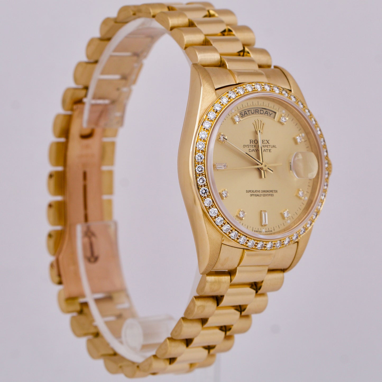 Rolex Day-Date President 36mm FACTORY CHAMPAGNE DIAMOND 18K Gold Quickset 18238