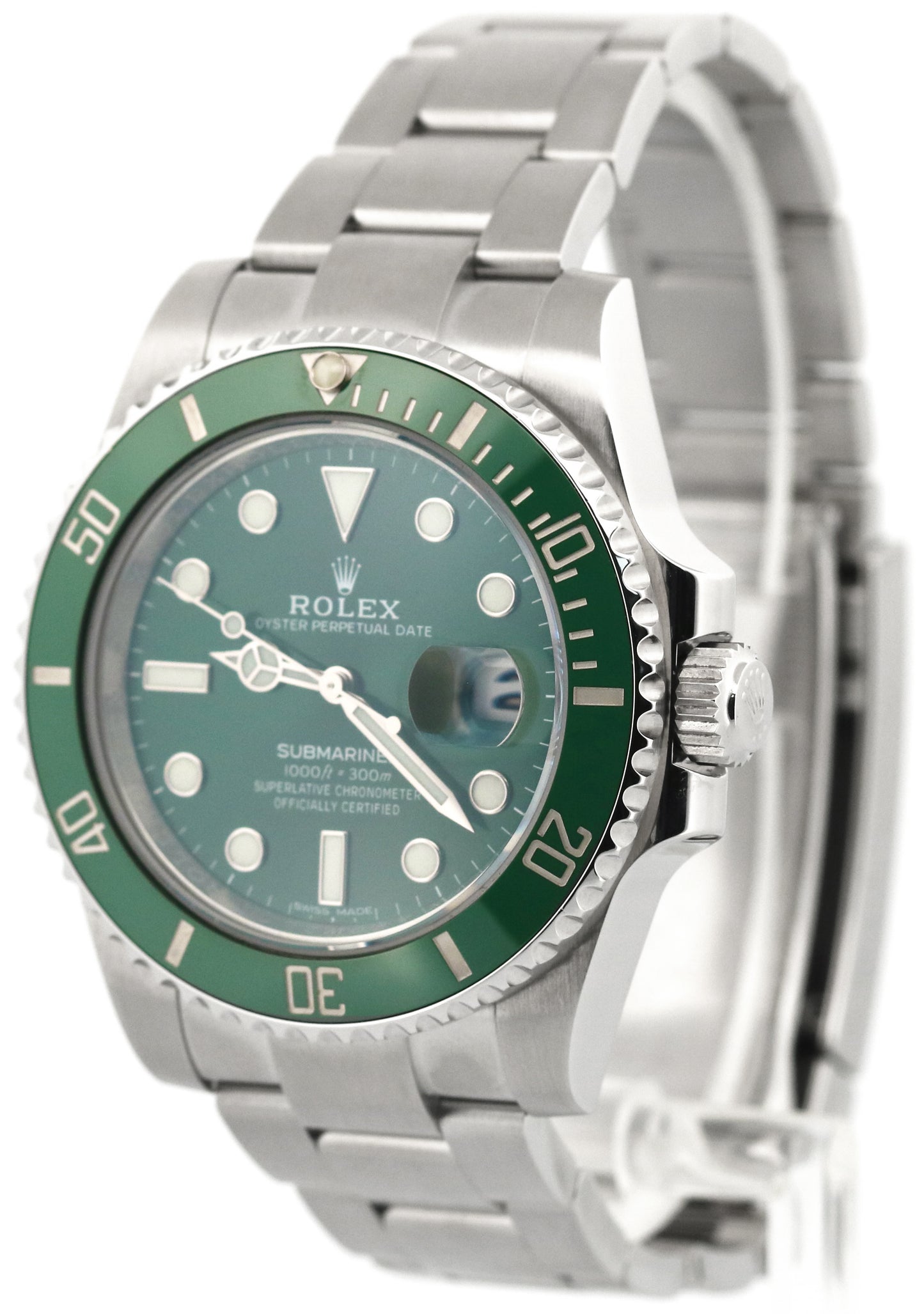 Rolex Submariner Date HULK Green 40mm Ceramic Stainless Steel 116610 LV Watch