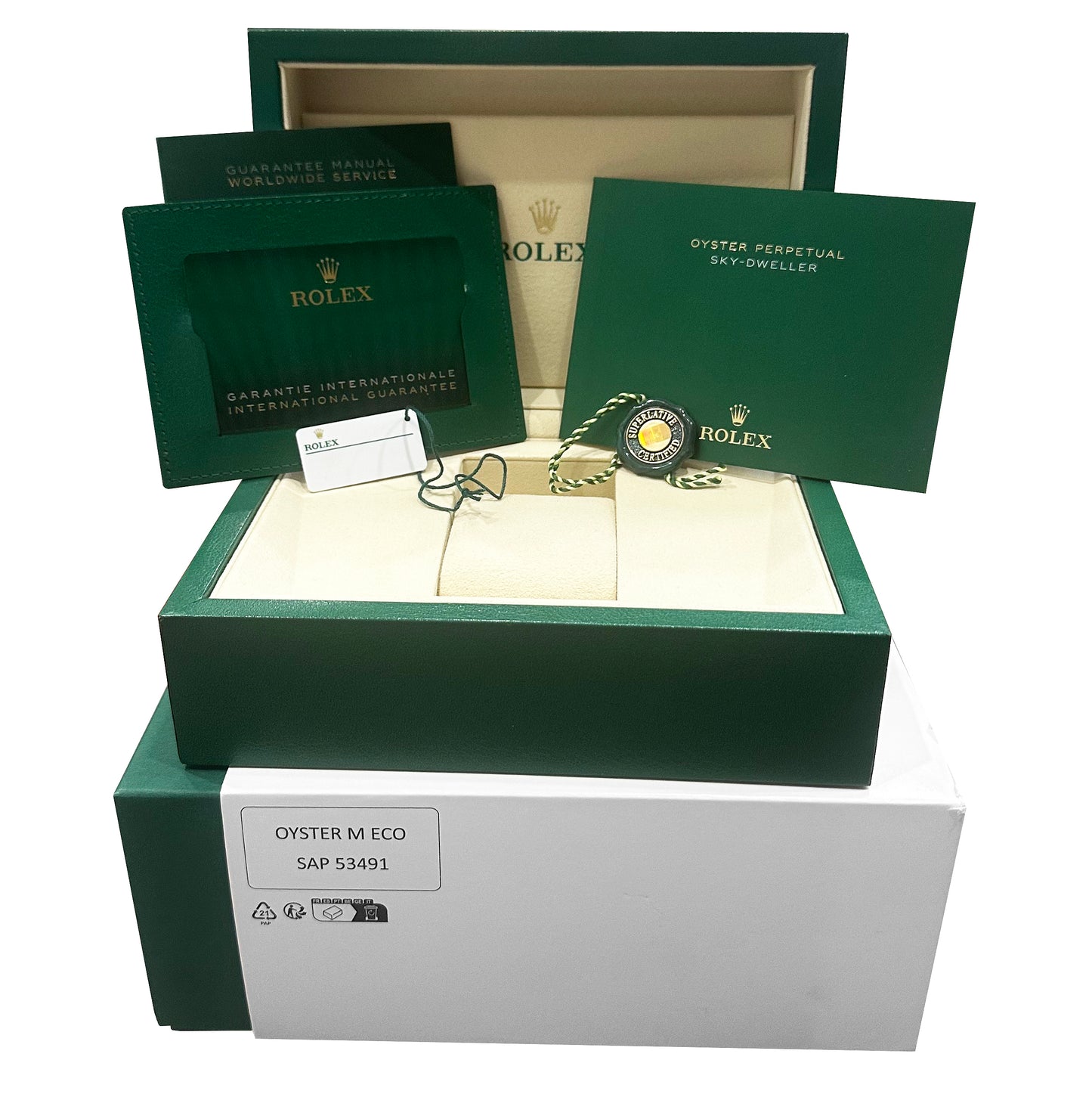 UNWORN AUGUST 2025 PAPERS Rolex Sky-Dweller GREEN Oyster 42mm 336934 Watch BOX