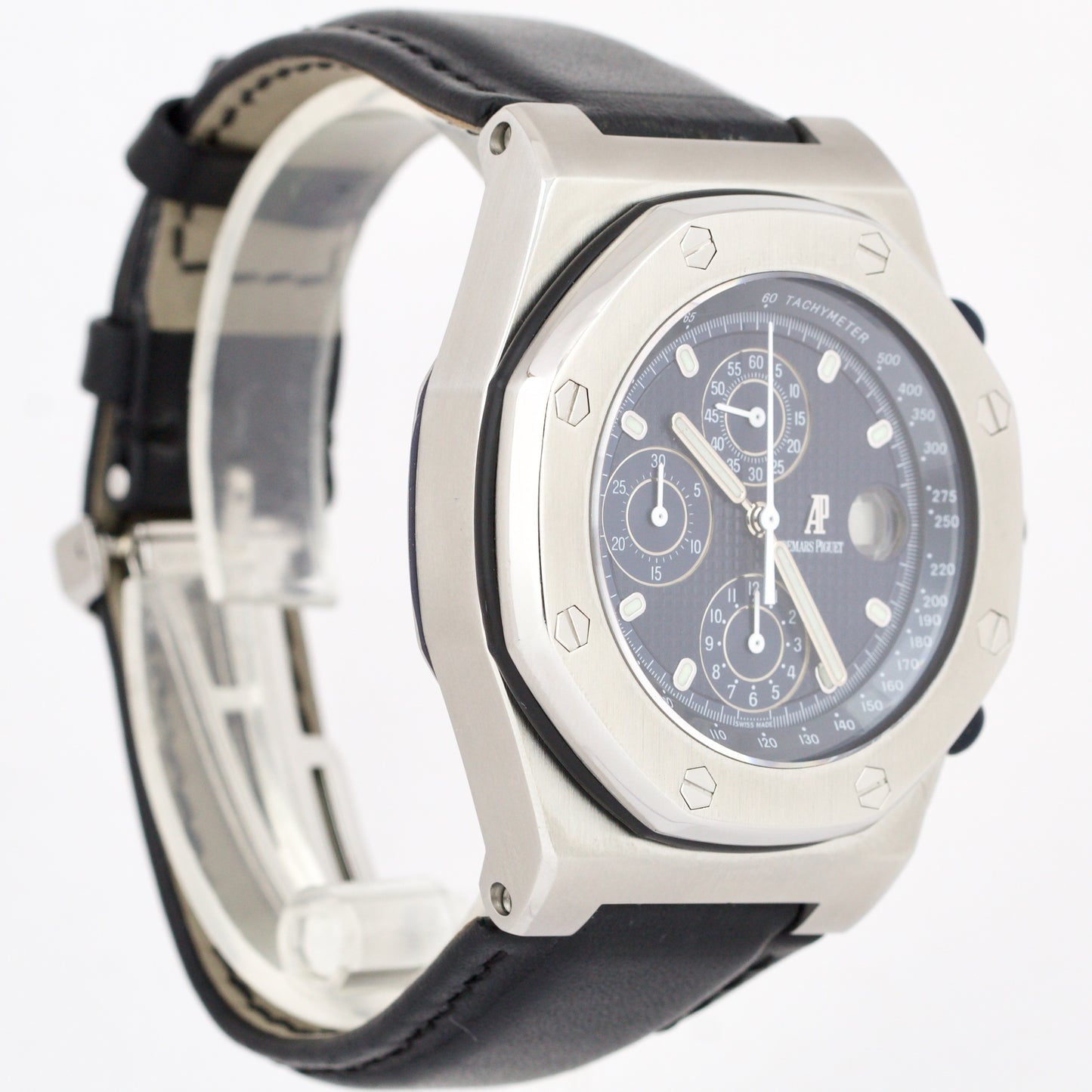 PAPERS Audemars Piguet Royal Oak Offshore BLUE BEAST 42mm Leather 25770ST B+P