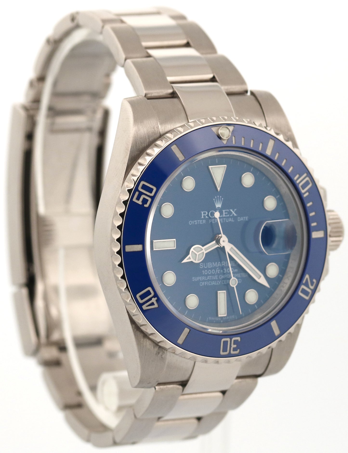 2022 RSC Rolex Submariner 40mm BLUE 18K White Gold SMURF Ceramic 116619 LB BOX