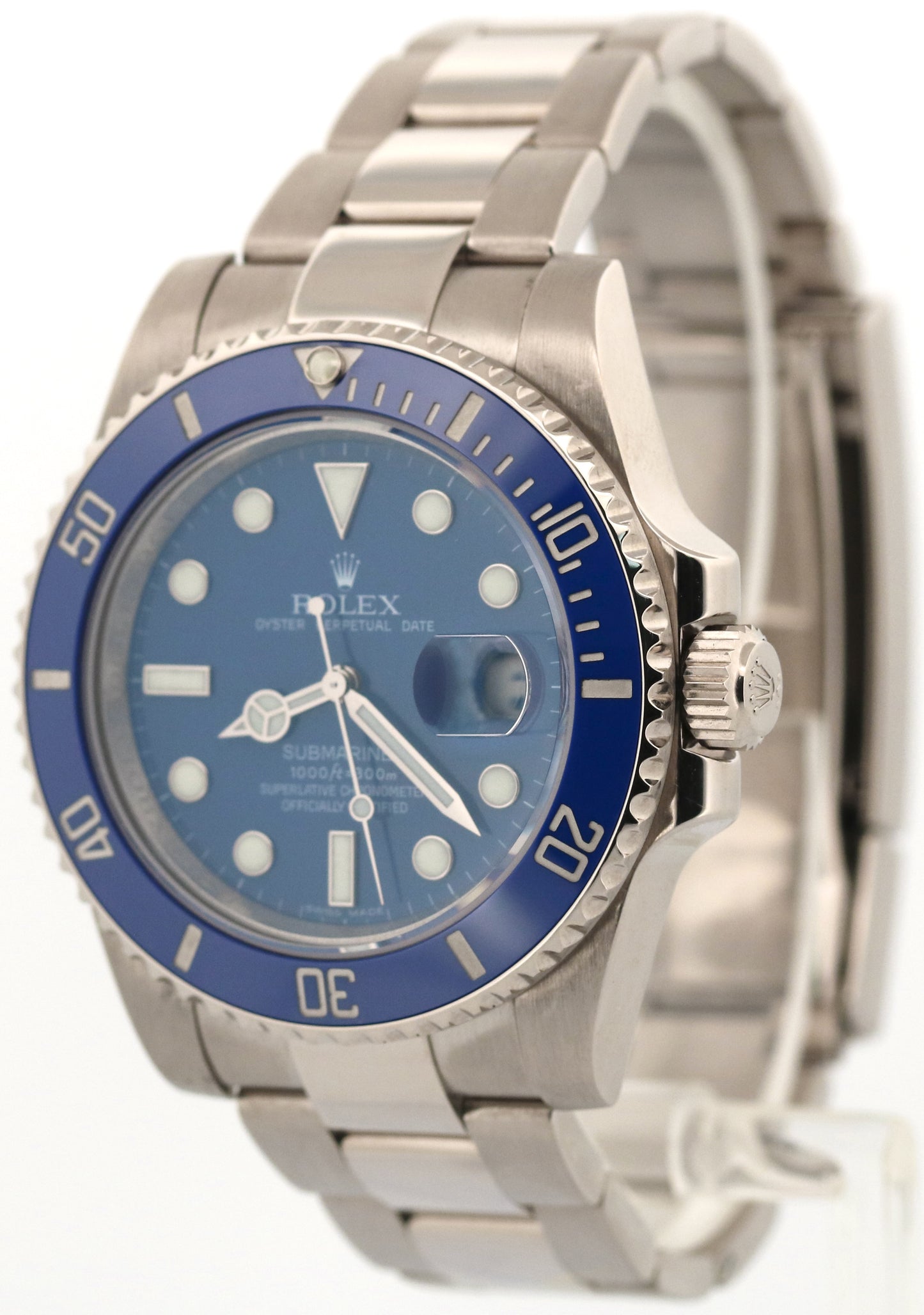 2022 RSC Rolex Submariner 40mm BLUE 18K White Gold SMURF Ceramic 116619 LB BOX