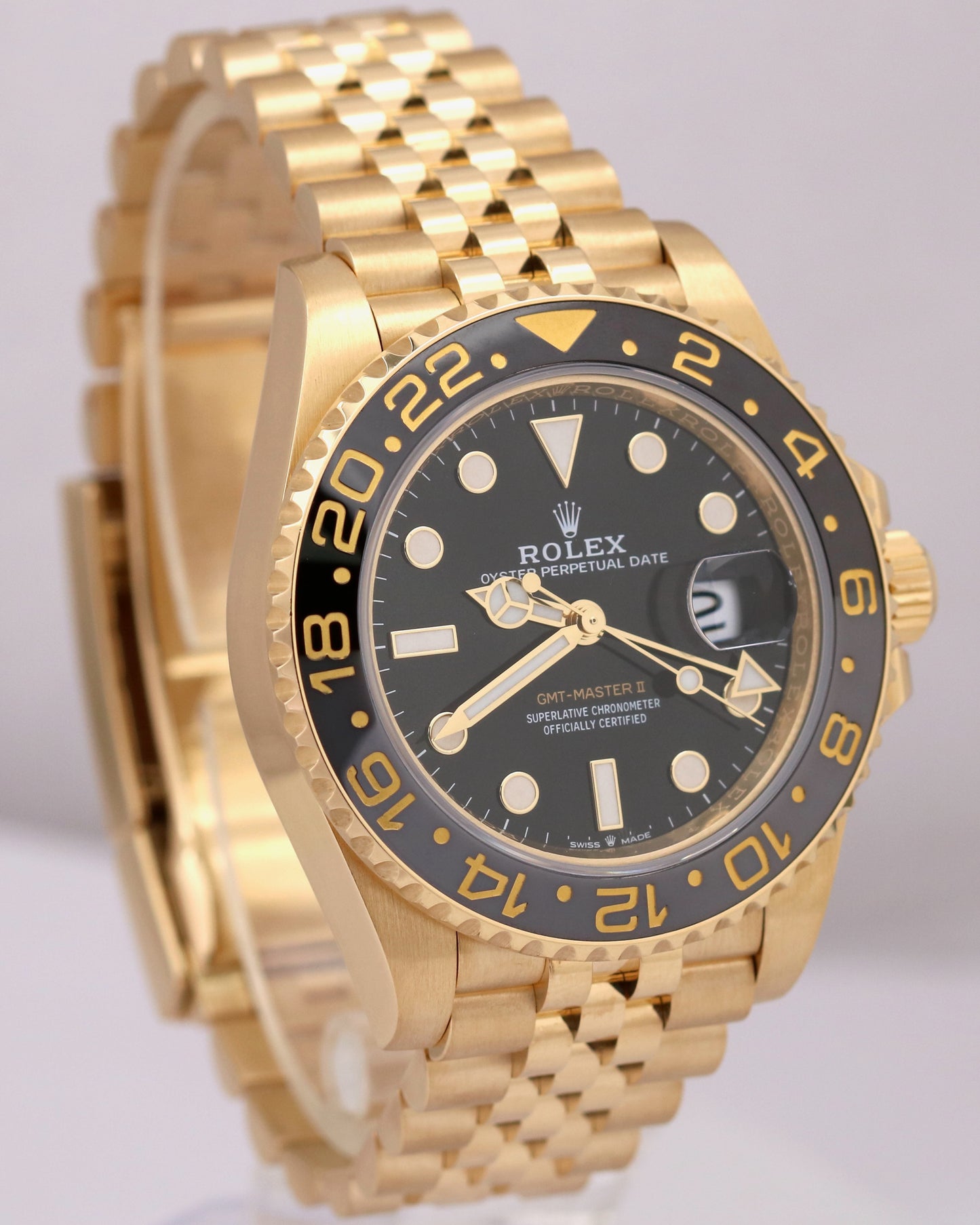 2024 PAPERS Rolex GMT-Master II 18K Yellow Gold JUBILEE 40mm 126718 GRNR BOX