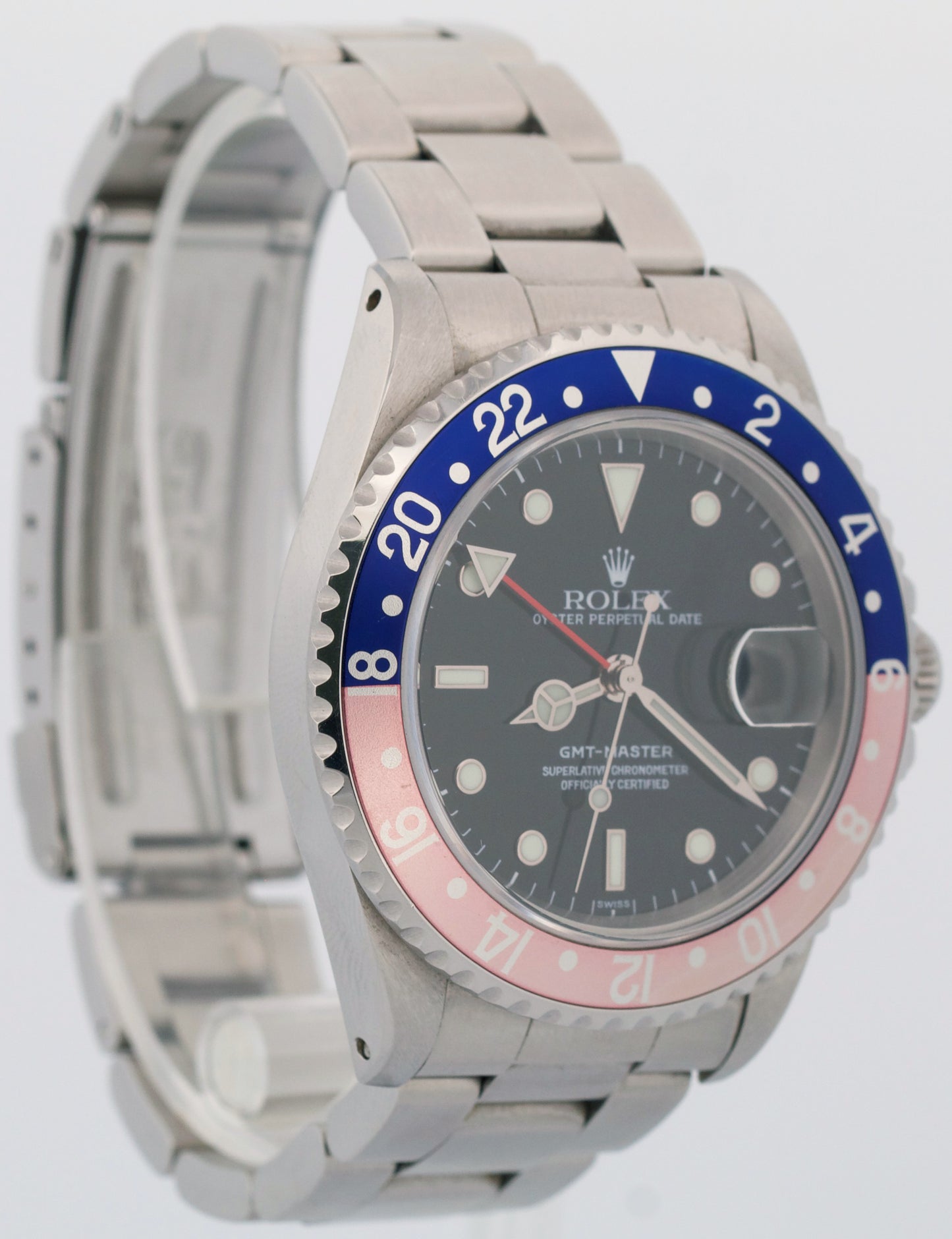 1997 Rolex GMT-Master FADED PEPSI Blue Red RSC Steel SWISS ONLY 40mm 16700 BOX