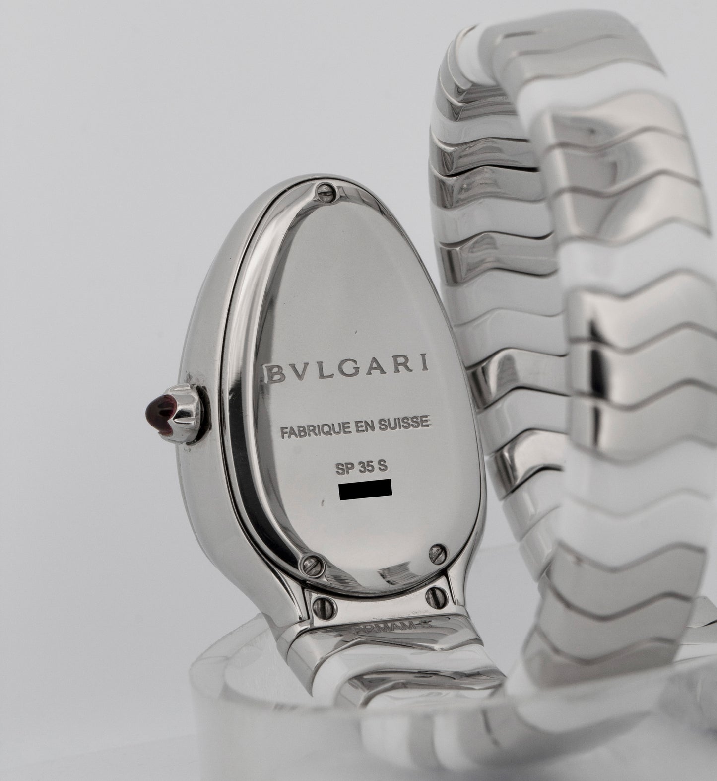BVLGARI Serpenti Spiga WHITE Stainless Steel 35mm SP35S / 102182 Watch